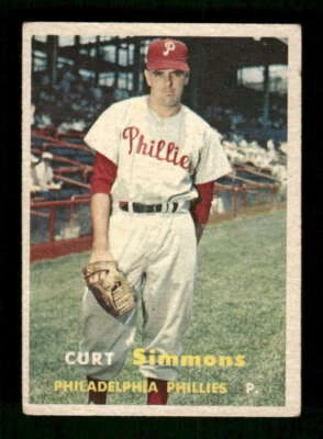 1957 Topps Baseball 158 Curt Simmons GVG to VG BXCP40 - Image 1 of 2
