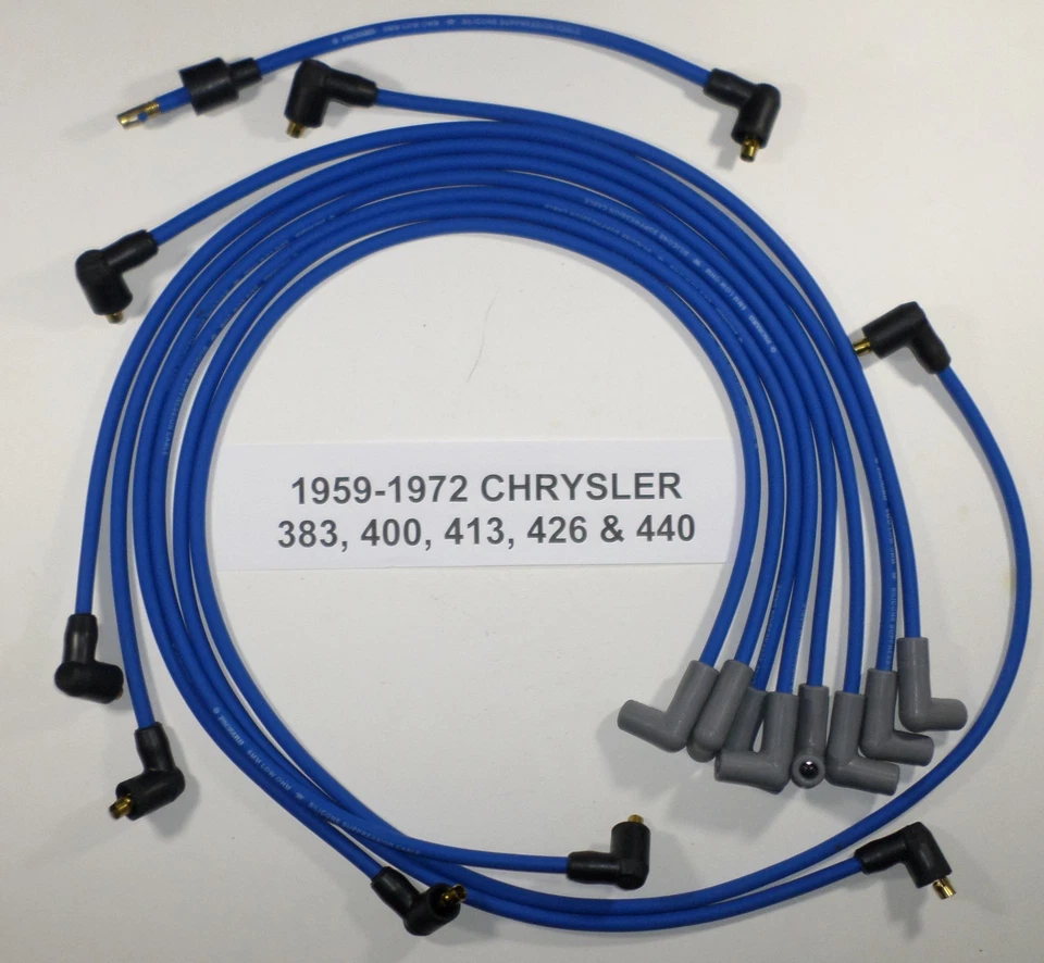 Chrysler Big Block 383-400-413-426-440 1959-1972 AZUL Fios de Vela de Ignição-PONTOS  - Imagem 1 de 1