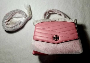 Tory Burch 61674 Kira Chevron Top Handle Crossbody - Pink City (New With Tags) - Picture 1 of 9