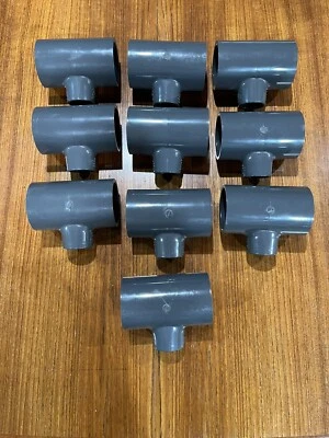 Lote de 10 Lanzas 801-249 D2467 Gris PVC Camiseta 2” x 2” x 1” Nueva Hecha en EE. UU. SCH 80 Foto 1 de 4