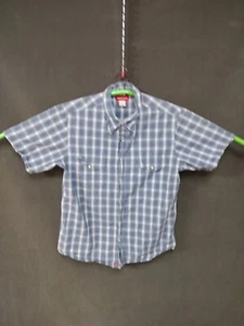 Union Bay blau kariertes kurzärmliges Hemd mit Druckknöpfen Gr. M Cowboy Western Style - Bild 1 von 11