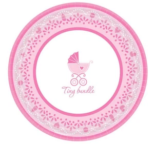 Celebrar NIÑA rosa almuerzo cena PLATOS DE PAPEL baby shower género revelación 18 piezas - Imagen 1 de 1