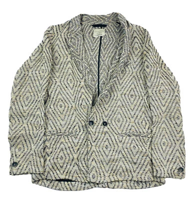 Chaqueta Giada Forte Italia-Estate 2015 Tostada Blanca Negra Tejida Lino Algodón Talla S Foto 1 de 4