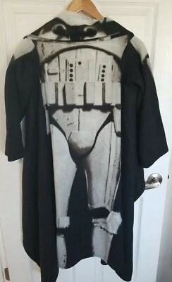 Star Wars Niños Talla 6-8 8-10 Negro Vellón Acurrucado Bata Mangas El Noroeste Foto 1 de 3