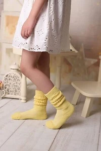 Kids Cotton Knee High Slouch Socks – 3 Pairs, Ages 3-15 | Soft, Breathable & Ela - Picture 1 of 29