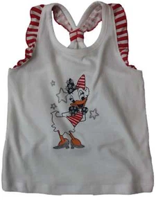 Infant & Toddler Girls Disney Daisy Duck USA Patriotic Bird Flag Tee Shirt 12m - Picture 1 of 1