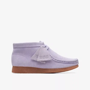 BNIB Clarks ORGINALS Girls WALLABEE BOOT O Lilac Suede Wallabee Boots - Picture 1 of 6