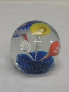 Vintage Fratelli Toso Hand Blown Trumpet Flowers Murano Glass Paperweight - Afbeelding 1 van 6