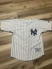 VINTAGE New York Yankees Jersey Youth Medium White Russell Athletic Boy 25 10-12