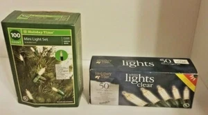 150 Holiday Time Clear Mini Lights One Box of 100 & One Box of 50  - Picture 1 of 2