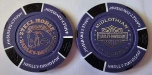 STEEL HORSE HARLEY-DAVIDSON Midlothian VA Signature Purple/Black Poker Chip - Picture 1 of 3