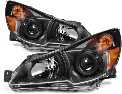 Black Housing Headlights Headlamps Assembly for 2010-2014 Subaru Legacy Outback - Image 1 of 4