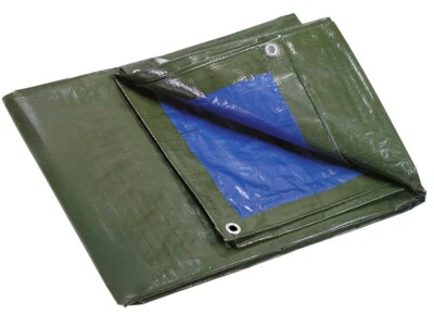 Telo Impermeabile Copri tutto Duble Face Verde/Blu Anti Pioggia Gelo e Vento - Immagine 1 di 4