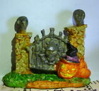 Haunted Spook House Stone Gateway Skulls Pumpkin Jack O Lantern Decoration