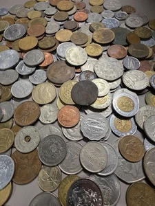 Lote de monedas mixtas a granel del mundo extranjero 1 libra libra - Imagen 1 de 7