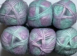 Job lot knitting crochet yarn wool 6x Ball Variegated Mohair Look Gradient 1193 - Picture 1 of 4