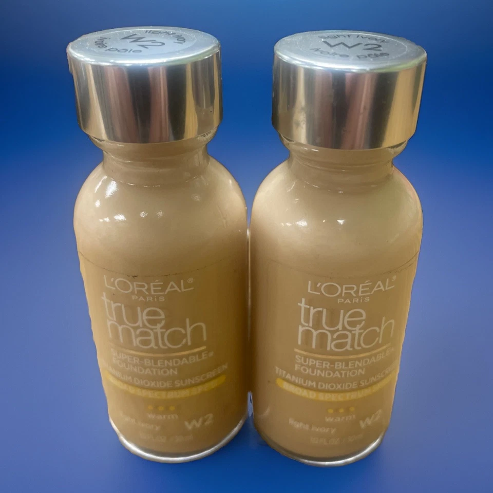 Loreal True Match Super Blendable Foundation W2 Light Ivory Warm 2 Bottles - Image 1 of 1
