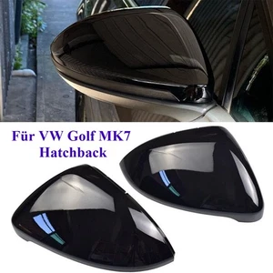 2X Außenspiegelgehäuse Spiegelkappen Für VW Golf MK7 Hatchback Schwarz - Bild 1 von 12