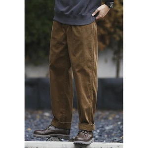 Cord Herren Hose locker gerades Bein weites Bein Hose Baumwolle Retro Freizeithose - Bild 1 von 17