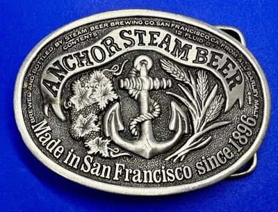 Hebilla de cinturón Anchor Steam Beer Brewing Company hecha en San Francisco desde 1896 Foto 1 de 4