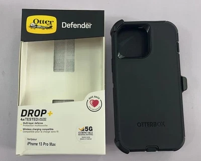 New OtterBox Defender Series Case With Holster For iPhone 13 Pro Max Only-Black