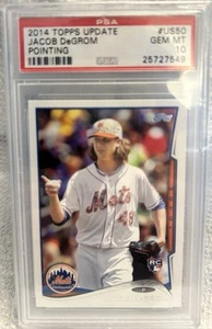 2014 Topps Update Series SP Photo Variation Jacob deGrom #US-50 Pointing PSA 10 - Picture 1 of 1