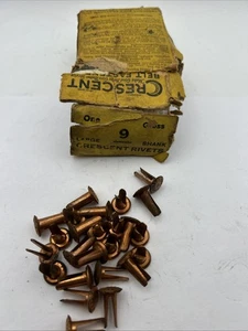 9/16 Large Crescent Rivet Split Coppered Bifurcated Vintage Belts Antique 25 Pcs - Picture 1 of 3
