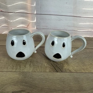 Tazze Personaggio Fantasma Bianco Fienile Ceramica Halloween Prima Edizione Fuori Produzione 2 - Foto 1 di 11