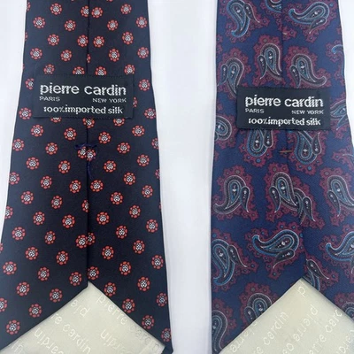 Lot of 2 Pierre Cardin 100% Silk Men's Neckties 57” And 55” Foto 1 de 2