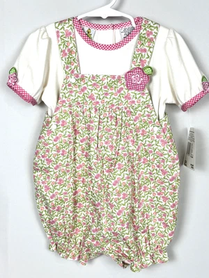 Juego de Mamelucos Vintage Plaza Sésamo 2 Piezas Niñas 24 Meses Multicolor Floral Nuevo con Etiquetas - Imagen 1 de 4