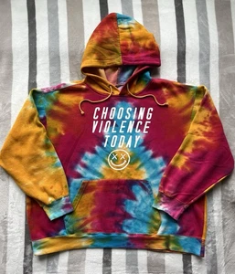 Salty Savage Choosing Violence Today Hoodie Pullover Tie Dye Multicolor 2XL - Picture 1 of 6