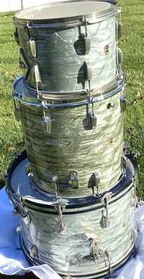 Vintage Drum Kit Late 50's Ludwig Sky Blue Rare original - Image 1 of 4