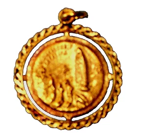 U.S.A MEDAL NOSSA SENHORA FATIMA 19K 80% PURE GOLD PORTUGUESE GOV CONTRAST 2 GRS - Picture 1 of 2