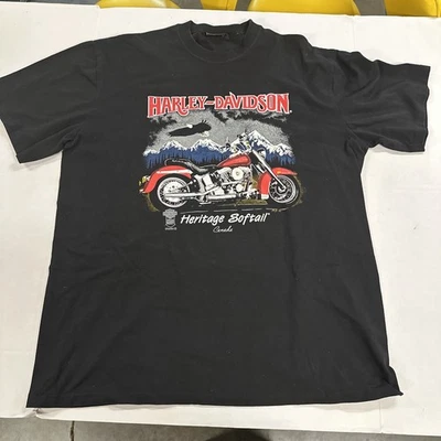 Vintage 1990 Harley Davidson 3D Heritage Softail Single Stitch T Shirt XXL - Image 1 of 4