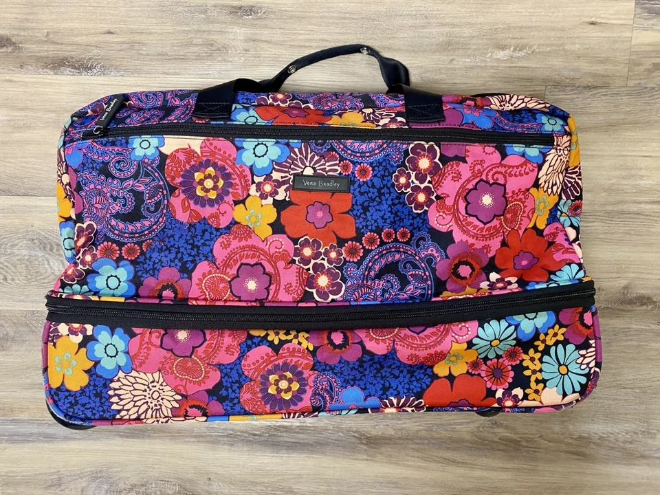 Bolso de Viaje Vera Bradley Floral 22" RUEDA Lona Rodante Nuevo sin Etiquetas Foto 1 de 4