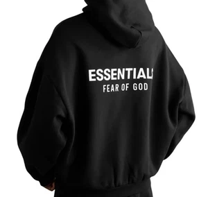 Fear of God Essentials Fleece Hoodie (FW24) AUTHENTIC Black Sizes (XXS-XXL) - Picture 1 of 10