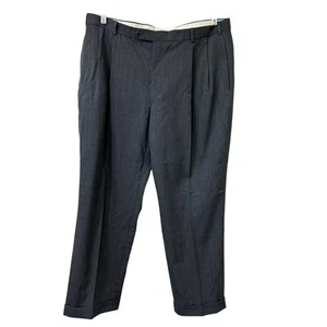 Brooks Brothers 346 Anzughose Herren Größe 40 x 30 100 % Wolle plissiert grau Büro - Bild 1 von 5