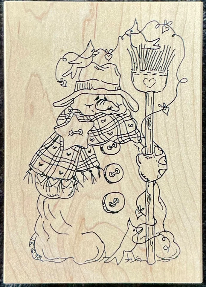 Estampillas de goma NUEVAS de Judith MUÑECO DE NIEVE CON PÁJAROS Foto 1 de 1