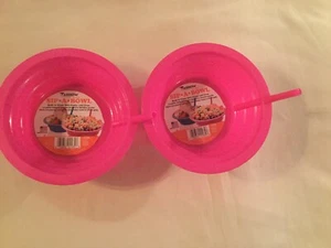Arrow 2 piece Sip a bowl cereal straw plastic pink 22 ounce for kids - Picture 1 of 4