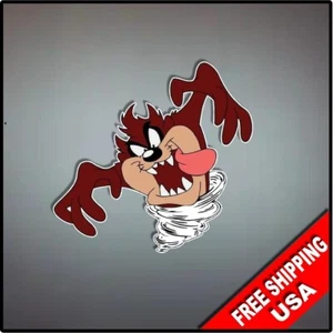 Calcomanía adhesiva Tasmanian Devil Taz 4" x 4" dibujos animados nostálgicos Looney Toons - Imagen 1 de 1
