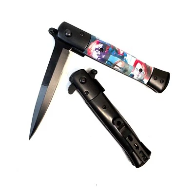 Cuchillo de aguja de bolsillo EDC plegable abierto asistido por resorte táctico Chucky de 9" Foto 1 de 4
