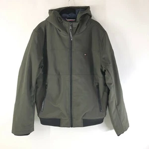Tommy Hilfiger Mens Jacket Puffer Hooded Full Zip Pockets Olive Green Size M - Picture 1 of 7