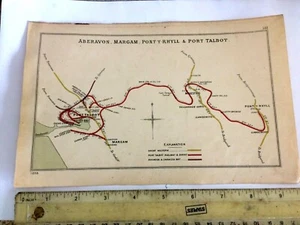 PORT TALBOT MARGAM BRYN LLANGONOYD TYWITH MAESTEG PONT Y RHYLL RAILWAY MAP 1898 - Picture 1 of 6