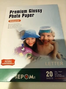 SEPTOMS Premium Photo Paper 8.5"X11" 20 Sheet - Picture 1 of 4