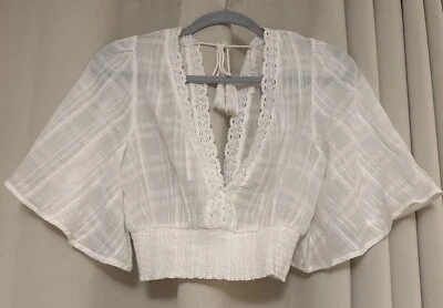 White Crop Top Ivory Sz M Foto 1 de 4