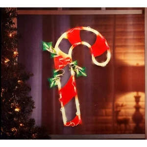 Silueta de caña de caramelo de Navidad iluminada decoración instantánea decoración ventana decoración - 1 pieza - Imagen 1 de 2