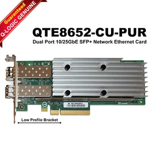 QLogic QTE8652-CU-PUR Dual Port 10/25GbE Low Profile SFP+ Network Ethernet Card - Picture 1 of 7