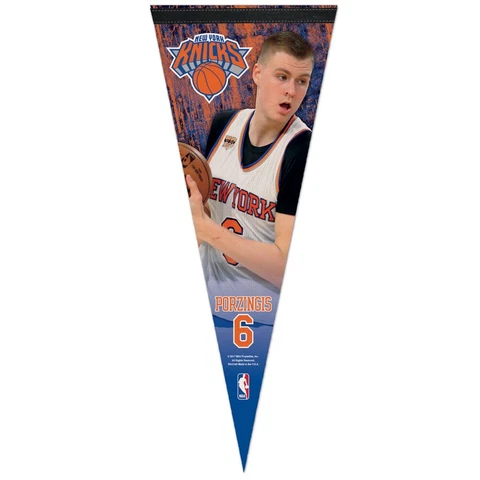 KRISTAPS PORZINGIS #6 NEW YORK KNICKS ROLL UP FELT PENNANT 12"x30" NEW WINCRAFT Cover