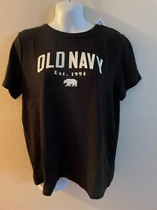 Women's Old Navy  Crew Neck Short Sleeve Logo T- Shirts Size M,L  NWT - Picture 1 of 2
