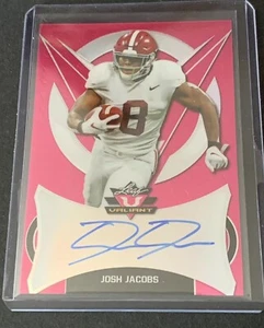 2019 leaf Valiant Josh Jacobs Auto RC Auto  Rookie Card Rare 11/15 Raiders - Picture 1 of 3